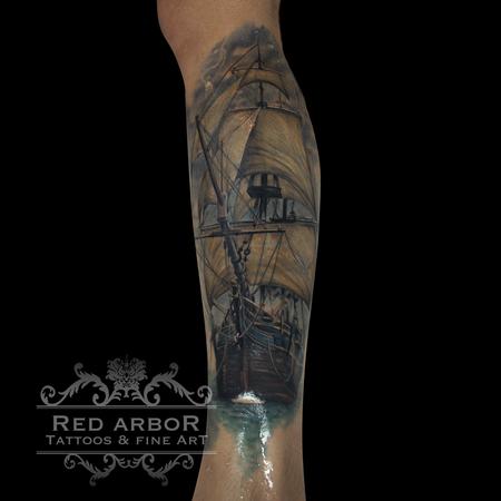 Tattoos - Sea Ship Tattoo - 128359